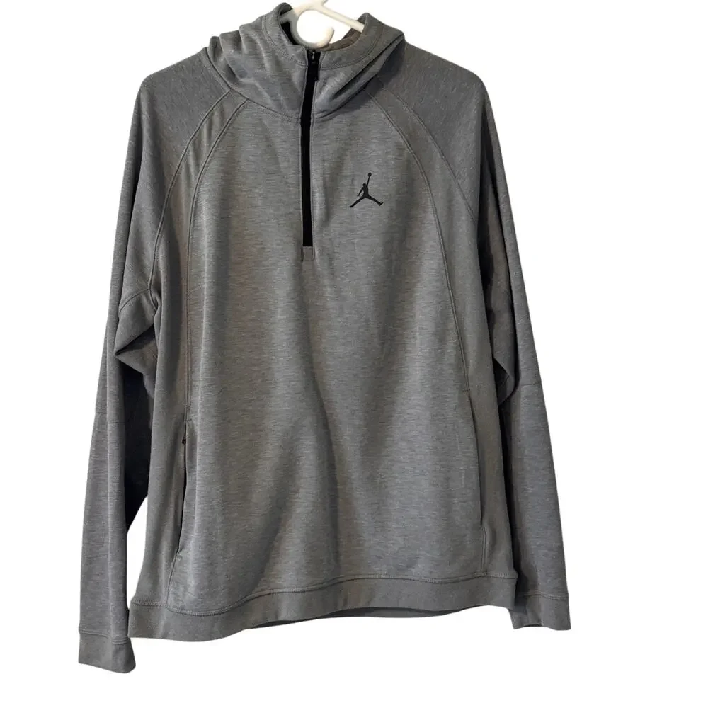 Nike Jordan Dri-Fit 1/4 Zip Gray Pullover Mens size Large